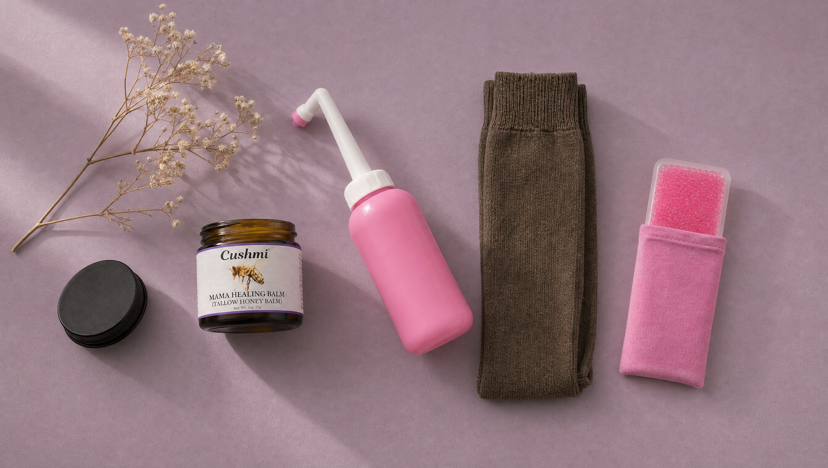 The Cushmi Kit flatlay on cream linen